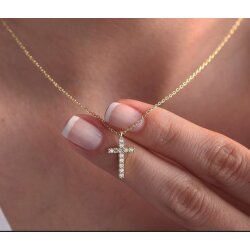 Unisex Stainless Steel Cross Necklace 18k Gold Plated Waterproof Elegant