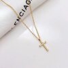 Unisex Stainless Steel Cross Necklace 18k Gold Plated Waterproof Elegant