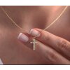 Unisex Stainless Steel Cross Necklace 18k Gold Plated Waterproof Elegant