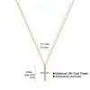 Unisex Stainless Steel Cross Necklace 18k Gold Plated Waterproof Elegant
