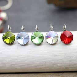 Ohrringe Mit 14 mm Rivoli Swarovski Stein Damen Ohrringe...