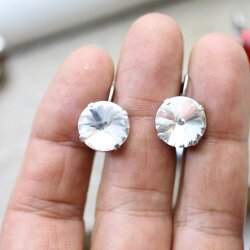 Ohrringe Mit 14 mm Rivoli Swarovski Stein Damen Ohrringe Ohrschmuck