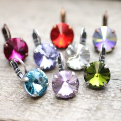 Ohrringe Mit 14 mm Rivoli Swarovski Stein Damen Ohrringe Ohrschmuck