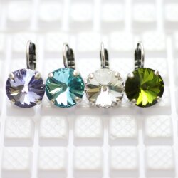 Ohrringe Mit 14 mm Rivoli Swarovski Stein Damen Ohrringe Ohrschmuck