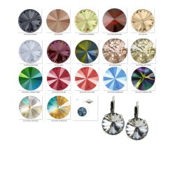 Ohrringe Mit 14 mm Rivoli Swarovski Stein Damen Ohrringe Ohrschmuck