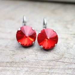 Ohrringe Mit 14 mm Rivoli Swarovski Stein Damen Ohrringe Ohrschmuck