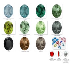 Ohrringe mit Swarovski Kristall und Efsa Kristall Gold Oval groß 18 mm glitzer ohrringe ohrhänger