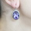 Ohrringe mit Swarovski Kristall und Efsa Kristall Gold Oval groß 18 mm glitzer ohrringe ohrhänger
