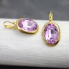 Ohrringe mit Swarovski Kristall und Efsa Kristall Gold Oval groß 18 mm glitzer ohrringe ohrhänger
