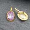 Ohrringe mit Swarovski Kristall und Efsa Kristall Gold Oval groß 18 mm glitzer ohrringe ohrhänger