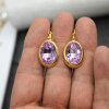 Ohrringe mit Swarovski Kristall und Efsa Kristall Gold Oval groß 18 mm glitzer ohrringe ohrhänger