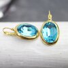 Ohrringe mit Swarovski Kristall und Efsa Kristall Gold Oval groß 18 mm glitzer ohrringe ohrhänger