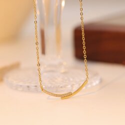 Unisex Minimalistische 18K vergoldete...