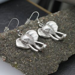 Ohrhänger Elefantenkopf - Silberfarben im Vintage-Look