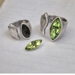 Ring Setting for Navette 15x7 mm – Compatible with Swarovski 4200, for Stones and Crystals