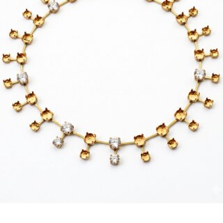 Raw brass settings for necklaces and bracelets for DIY jewelry making, suitable for 6 mm & 8 mm crystals or stones – ideal for Swarovski crystals