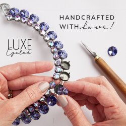 Raw brass settings for necklaces and bracelets for DIY jewelry making, suitable for 6 mm & 8 mm crystals or stones – ideal for Swarovski crystals