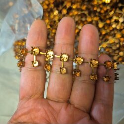 Raw brass settings for necklaces and bracelets for DIY jewelry making, suitable for 6 mm & 8 mm crystals or stones – ideal for Swarovski crystals