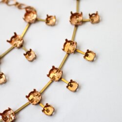 Raw brass settings for necklaces and bracelets for DIY jewelry making, suitable for 6 mm & 8 mm crystals or stones – ideal for Swarovski crystals