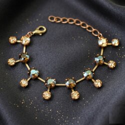 Raw brass settings for necklaces and bracelets for DIY jewelry making, suitable for 6 mm & 8 mm crystals or stones – ideal for Swarovski crystals