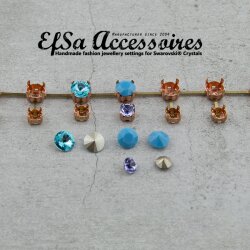 Raw brass settings for necklaces and bracelets for DIY jewelry making, suitable for 6 mm & 8 mm crystals or stones – ideal for Swarovski crystals