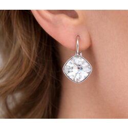 Swarovski Kristall Ohrringe 12 mm Cushion Square – Silber – Elegant & Funkelnd