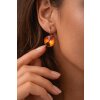 14mm Crystal Rivoli Earrings Antique Copper Dangle Leverback Earrings for Women Gift