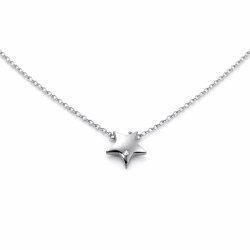 Stern Kette Silber aus Edelstahl, Wasserfeste Halskette mit Zirkonia Stein, Minimalistischer Stern Anhänger, Nickelfrei & Allergikerfreundlich