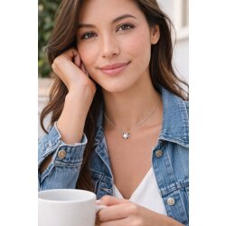 Stern Kette Silber aus Edelstahl, Wasserfeste Halskette mit Zirkonia Stein, Minimalistischer Stern Anhänger, Nickelfrei & Allergikerfreundlich