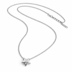 Stern Kette Silber aus Edelstahl, Wasserfeste Halskette mit Zirkonia Stein, Minimalistischer Stern Anhänger, Nickelfrei & Allergikerfreundlich