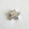 2 Stk. Stern Perlen & Anhänger mit Zirkonia, Edelstahl Silber, DIY Schmuckzubehör wasserfest