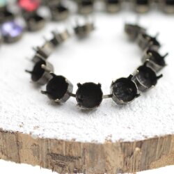 12mm Fassung für runde Chatons, Rivoli & Metallelemente - altmessing Armband. Hochwertiges Schmuckzubehör für DIY Projekte
