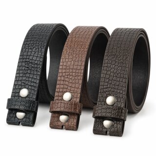 Echtes Rindsleder Gürtel Krokodil Print Vollledergürtel 4 cm ohne Schnalle Wechselgürtel Gürtel Damen Herren