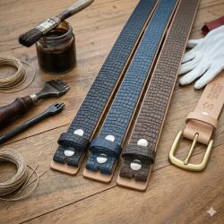 Echtes Rindsleder Gürtel Krokodil Print Vollledergürtel 4 cm ohne Schnalle Wechselgürtel Gürtel Damen Herren