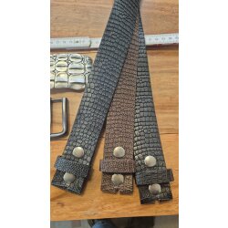 Echtes Rindsleder Gürtel Krokodil Print Vollledergürtel 4 cm ohne Schnalle Wechselgürtel Gürtel Damen Herren