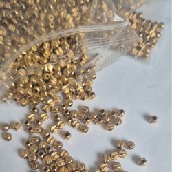 100 pcs 14k Ribbed Gold Metal Beads 3 mm – Brass Spacer Beads with Hole – Jewelry Making Supplies for DIY Crafts