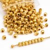 100 pcs 14k Ribbed Gold Metal Beads 3 mm – Brass Spacer Beads with Hole – Jewelry Making Supplies for DIY Crafts
