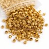 100 pcs 14k Ribbed Gold Metal Beads 3 mm – Brass Spacer Beads with Hole – Jewelry Making Supplies for DIY Crafts