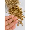 100 pcs 14k Ribbed Gold Metal Beads 3 mm – Brass Spacer Beads with Hole – Jewelry Making Supplies for DIY Crafts