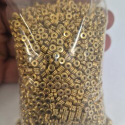 100 pcs 14k Gold Rondelle Spacer Beads 4x2mm – Ribbed Brass Spacer Beads for Jewelry Making DIY