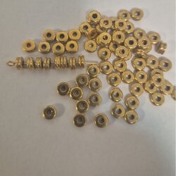 100 pcs 14k Gold Rondelle Spacer Beads 4x2mm – Ribbed Brass Spacer Beads for Jewelry Making DIY