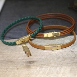 1 Stk. Edelstahl Klappverschluss Gold für Lederarmband 5x2 mm – Hochwertiger Schmuckverschluss
