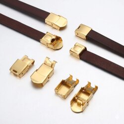 1 Stk. Edelstahl Klappverschluss Gold für...