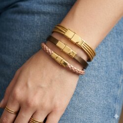 1 Stk. Edelstahl Klappverschluss Gold für Lederarmband 5x2 mm – Hochwertiger Schmuckverschluss