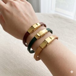 1 Stk. Edelstahl Klappverschluss Gold für Lederarmband 5x2 mm – Hochwertiger Schmuckverschluss
