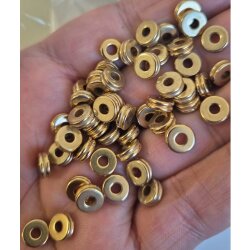 20 pcs 14k Gold Tone Brass Rondelle Spacer Beads – Spacer Beads for Jewelry Making, Bracelet, Earrings & Necklace DIY Supplies