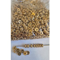 20 pcs 14k Gold Tone Brass Rondelle Spacer Beads – Spacer Beads for Jewelry Making, Bracelet, Earrings & Necklace DIY Supplies