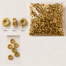 20 pcs 14k Gold Tone Brass Rondelle Spacer Beads – Spacer Beads for Jewelry Making, Bracelet, Earrings & Necklace DIY Supplies