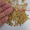 50 Gold Rondelle Spacer Beads 5x2mm – 14k Goldfarbene Messing Zwischenperlen für Armband, Kette & Ohrringe DIY