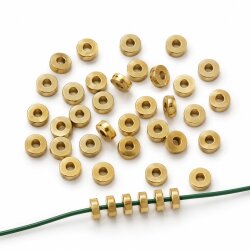 100 pcs 14k Gold Stainless Steel 5mm Rondelle Spacer Beads – Spacer Beads for Jewelry Making, Bracelet, Earrings & Necklace DIY Supplies